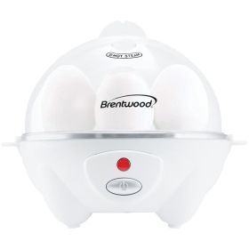 Brentwood Electric 7 Egg Cooker with Auto Shut Off in White