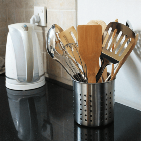 Utensil Caddy Cutlery Organizer Silverware Holder, Kitchen Cooking Utensil Crock Holder for Countertop