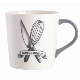 Babish 17 Ounce Fine Ceramic Born & Bread Mug in White