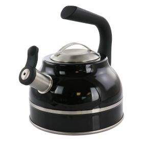 Kenmore Elite 2.3 Quart Stainless Steel Whistling Tea Kettle in Black