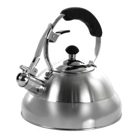 MegaChef 2.8 Quart Stovetop Whistling Kettle in Brushed Silver