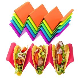 1pc/6pcs Colorful Taco Holder Stands - Premium Large Taco Tray Plates Holds Up To 3 Or 2 Tacos Each; PP Health Material Very Hard And Sturdy; Dis (Color: 1pc Yellow)