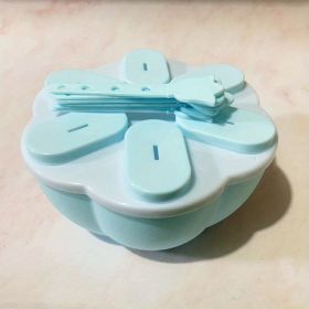 1pc Food Grade Silicone Popsicle Ice Cream Mold Homemade Box Home Ice Cream Stick Ice Tray Grinding Ice Cube Popsicle Mold (Color: Round Blue, Items: Popsicle Mold)