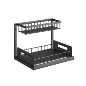 Portable Kitchen Storage Shelf for Seasonings (Type: Kitchen Supplies, Color: Black)